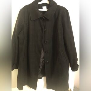 Croft & Barrow Elegant Black Plaid  Pea Coat XL